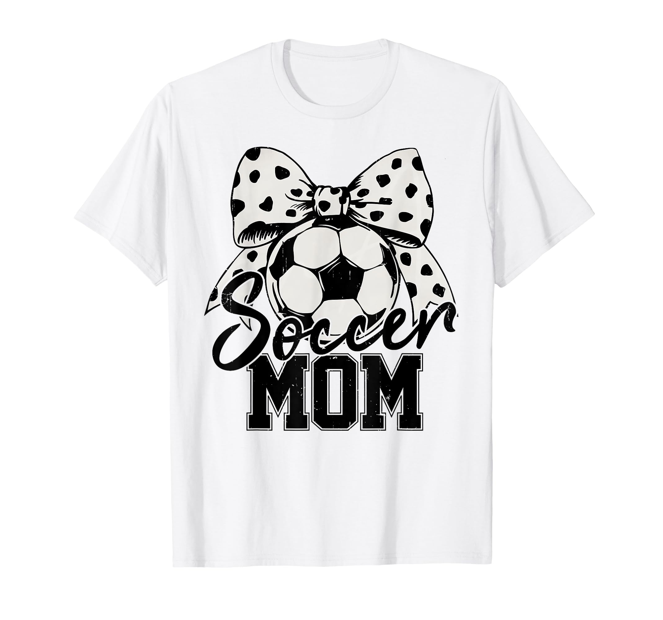 Soccer Mom Polka Dot Bow Sports Mama T-Shirt - Custom Art Print for Adults