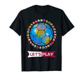 Lets Play Earth Football Nation World T-Shirt - Fun Novelty Design Unisex