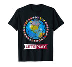 Lets Play Earth Football Nation World T-Shirt - Fun Novelty Design Unisex