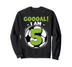 5 Year Old Birthday Soccer Themed Sweatshirt - Trendy Graphic for Adults