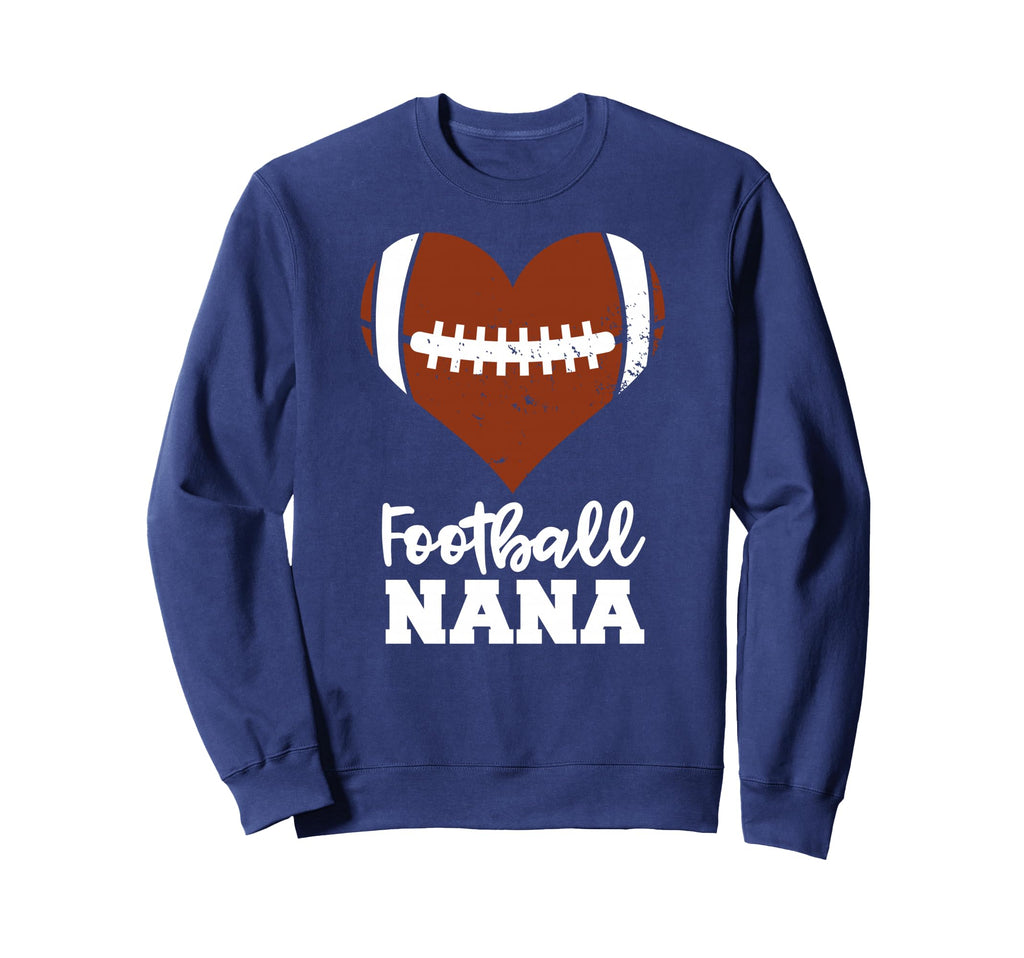 Football Nana Heart Funny Football Sweatshirt - Graphic Print Unisex