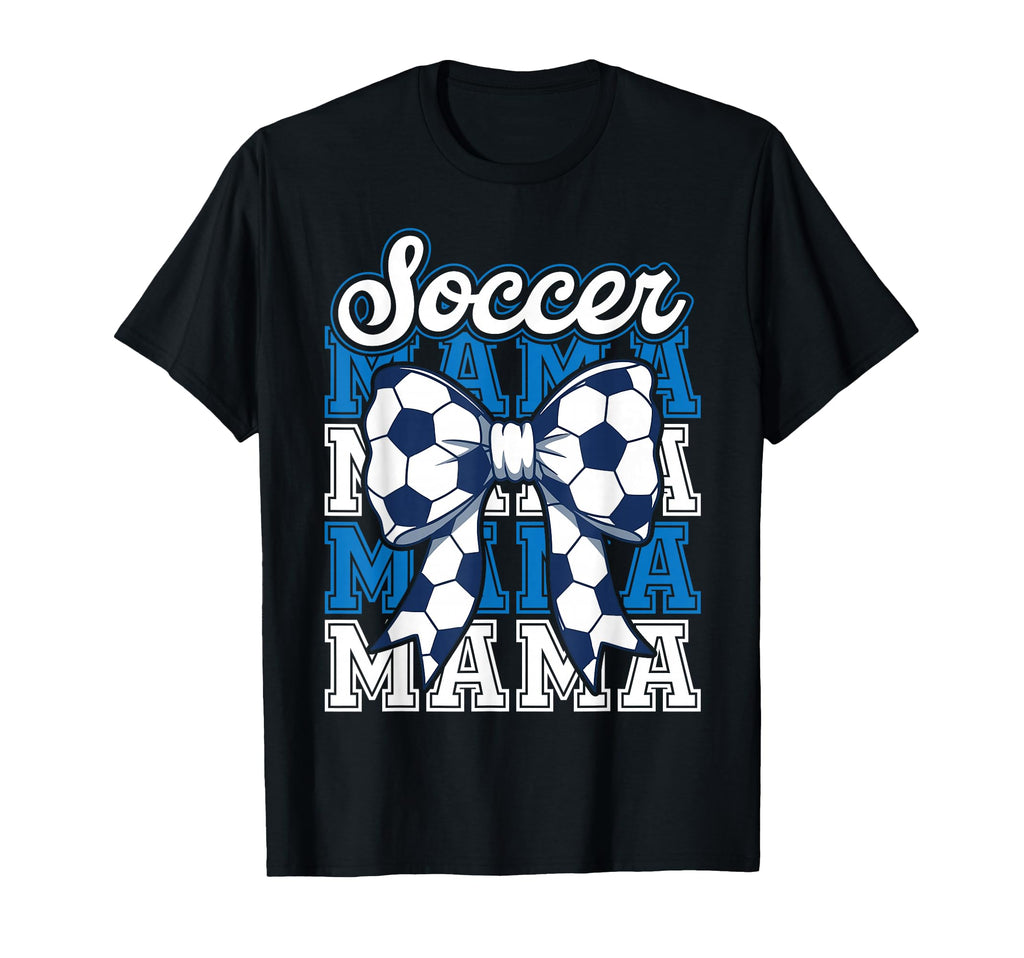 Soccer Mama Mommy Ball Bow Proud T-Shirt - Unique Graphic for Adults