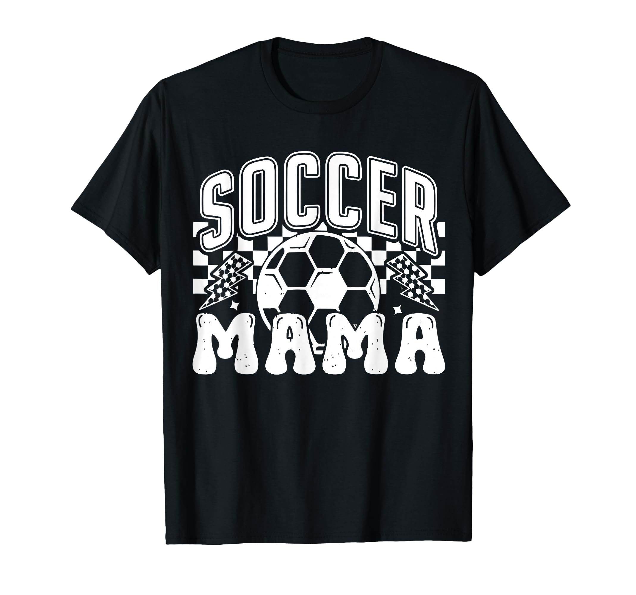 Soccer Mama Checkered Soccer Mom Soccer T-Shirt - Graphic Print Men Women