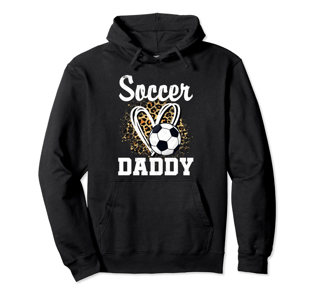 Soccer Daddy Leopard Heart Matching Hoodie - Novelty Apparel Unisex
