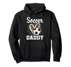 Soccer Daddy Leopard Heart Matching Hoodie - Novelty Apparel Unisex