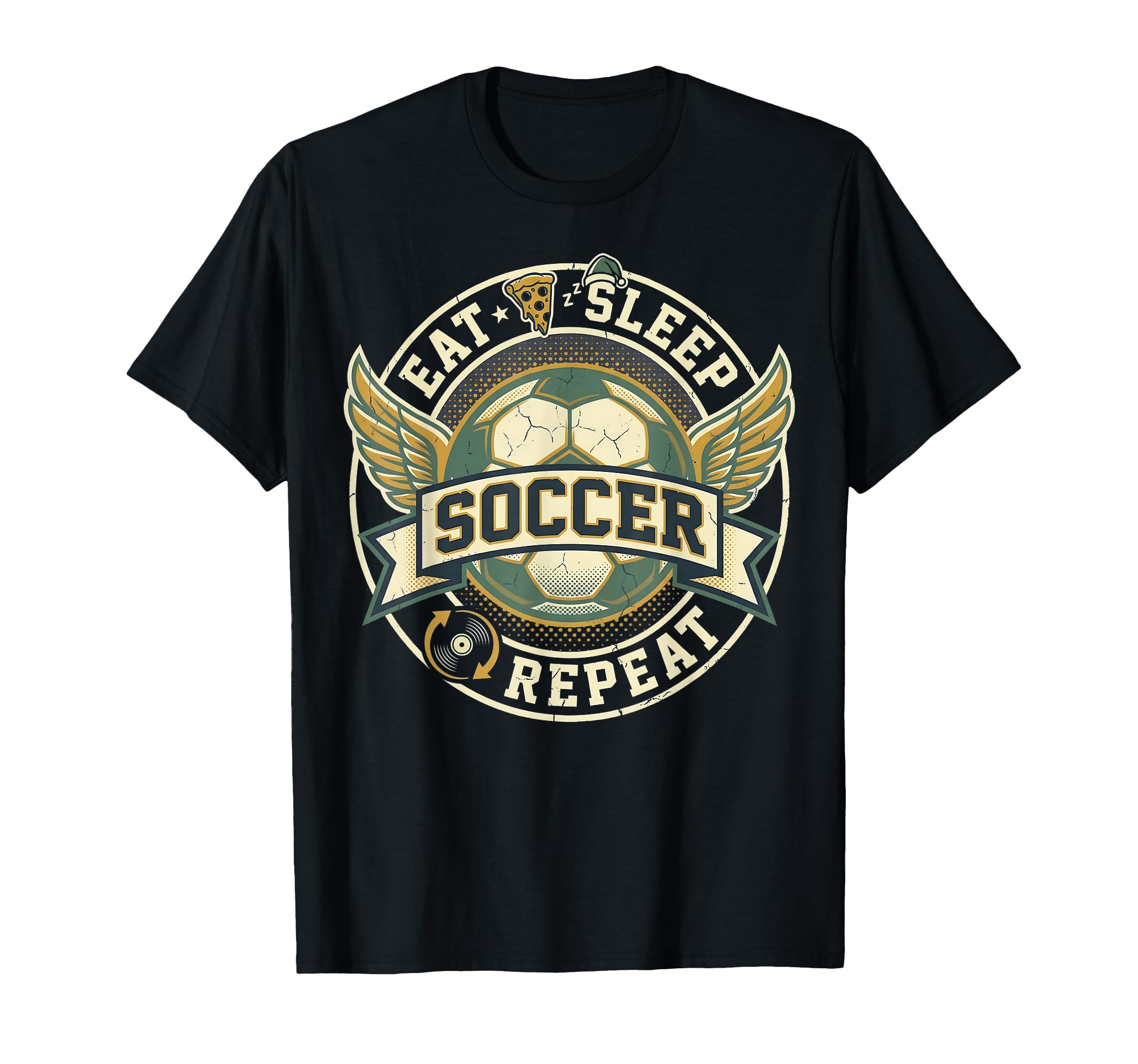 Football Lover Eat Sleep Soccer Repeat T-Shirt - Fun Novelty Design Unisex