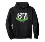 67 Soccer Ball Goalie Net Gloves Players Hoodie - Graphic Print for Adults