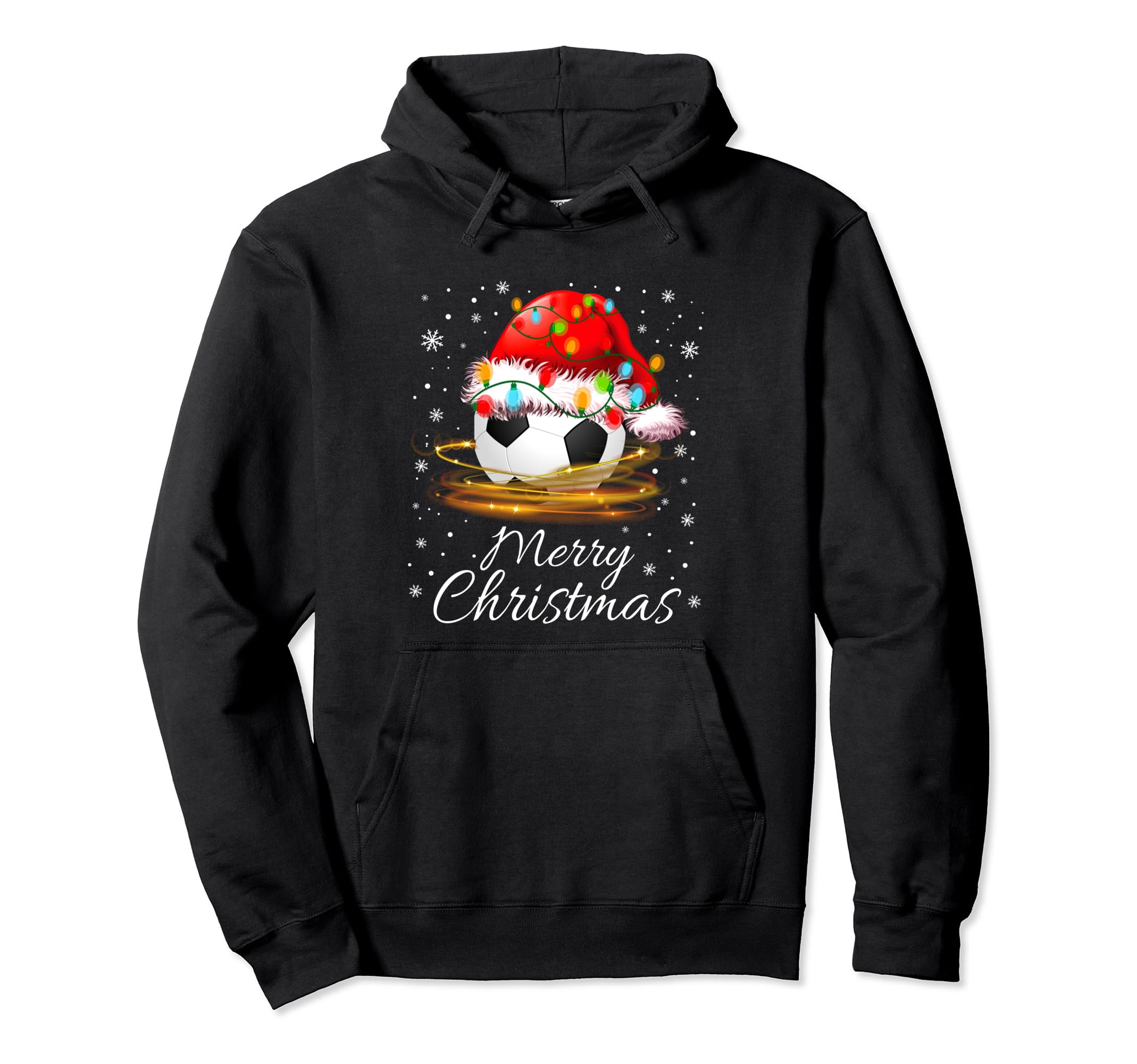 Pajama Santa Hat Soccer Ball Hoodie - Aesthetic Graphic Men Women