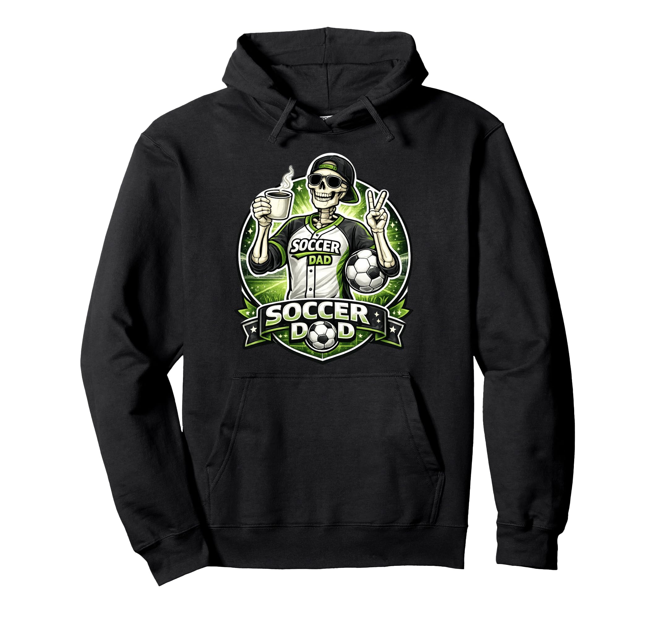 Soccer Dad Funny Game Day Skeleton Hoodie - Aesthetic Graphic for Adults