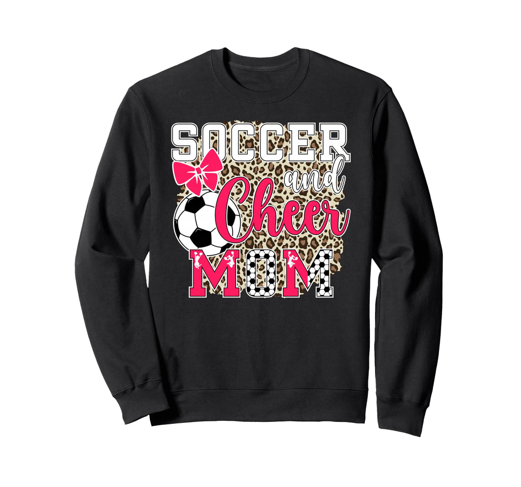 Soccer And Cheer Mom Leopard Sweatshirt - Aesthetic Graphic for Adults