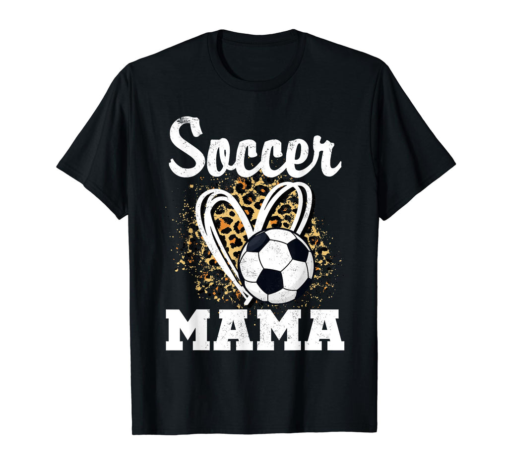 Soccer Mama Leopard Heart Matching T-Shirt - Graphic Print Men Women