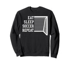 Funny Eat Sleep Soccer Sweatshirt - Minimalist Print Men Women