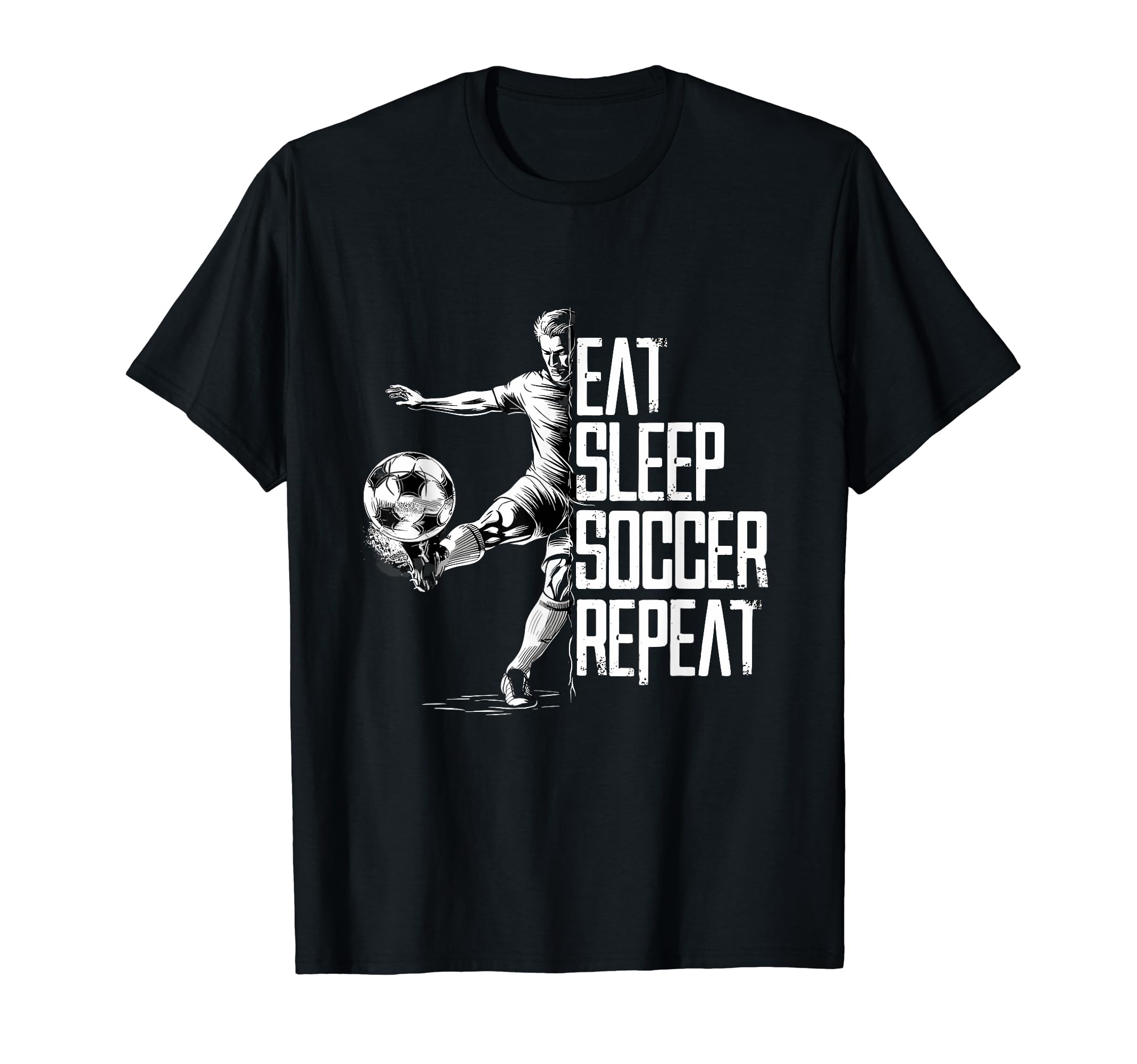 Eat Sleep Soccer Repeat Soccer Player T-Shirt - Aesthetic Graphic Men Women