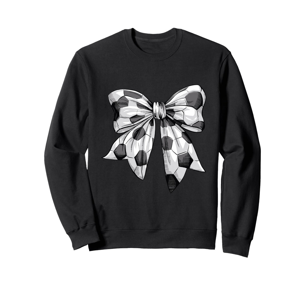 Coquette Bow Soccer Ball Mom Life Game Sweatshirt - Novelty Apparel Unisex
