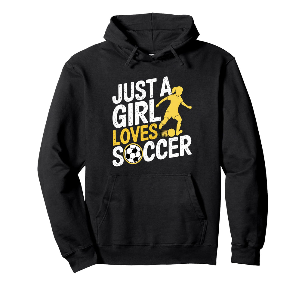 Just Who Loves Soccer Funny Football Hoodie - Minimalist Print Men Women