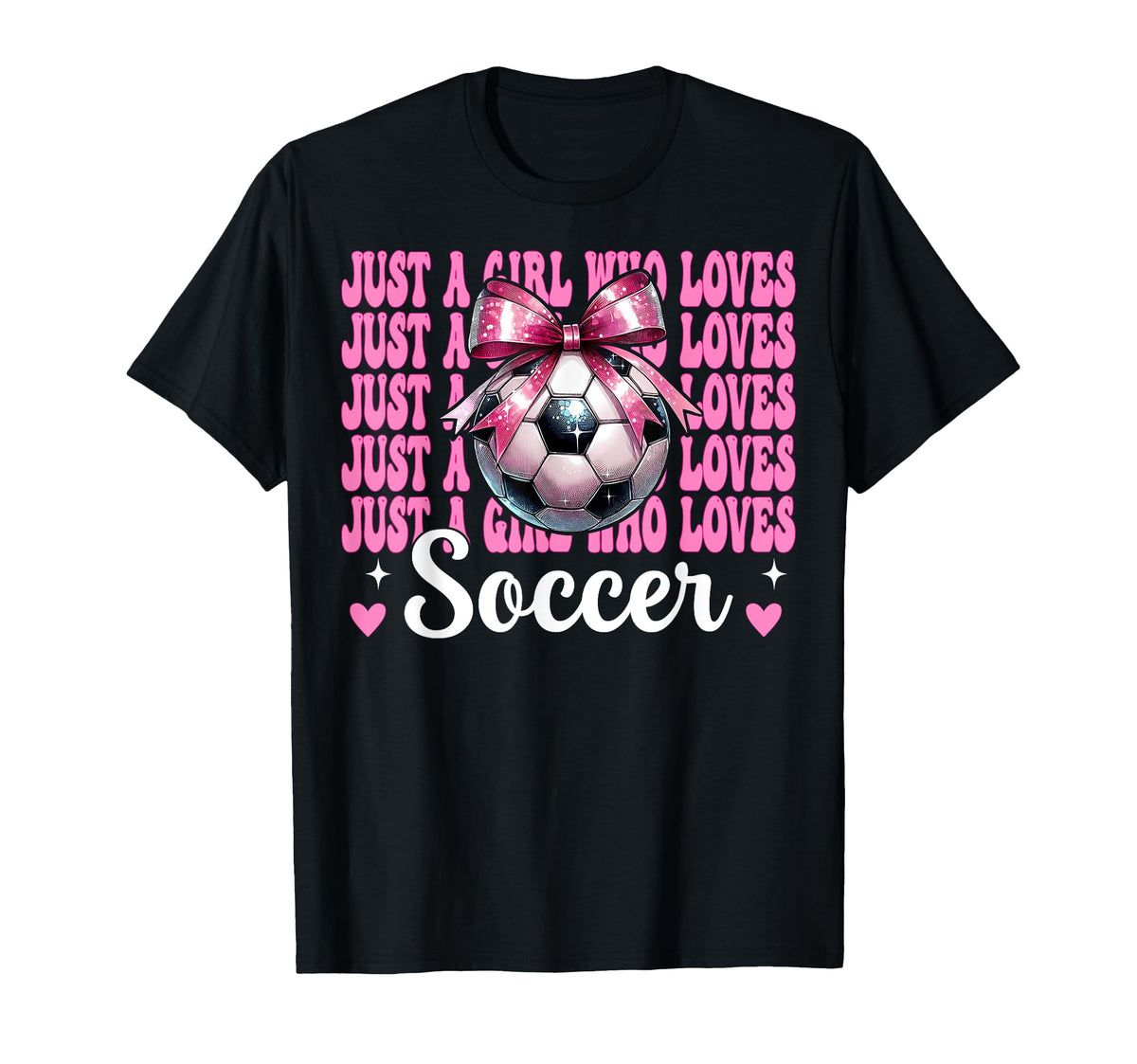 Just Who Loves Soccer Coquette Bow T-Shirt - Minimalist Print Unisex