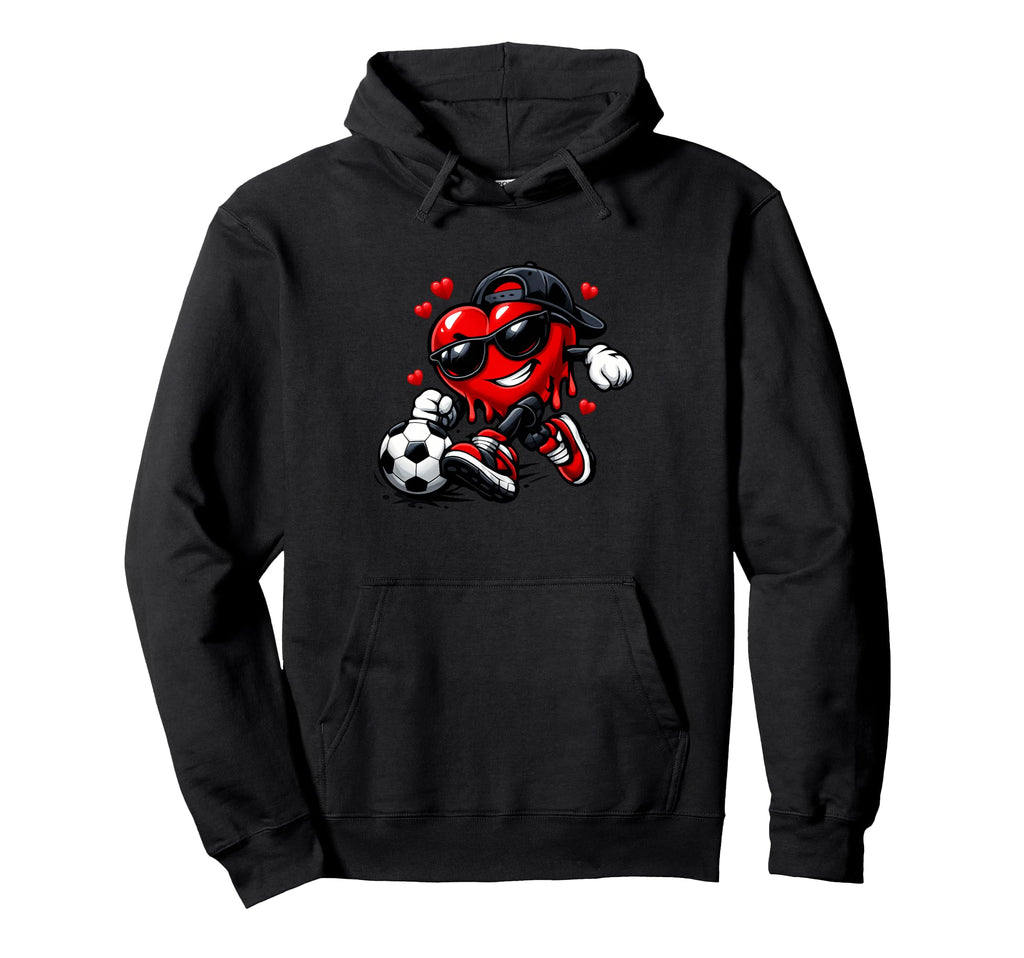 Valentine Soccer Heart Funny Dripping Hoodie - Streetwear Style Men Women