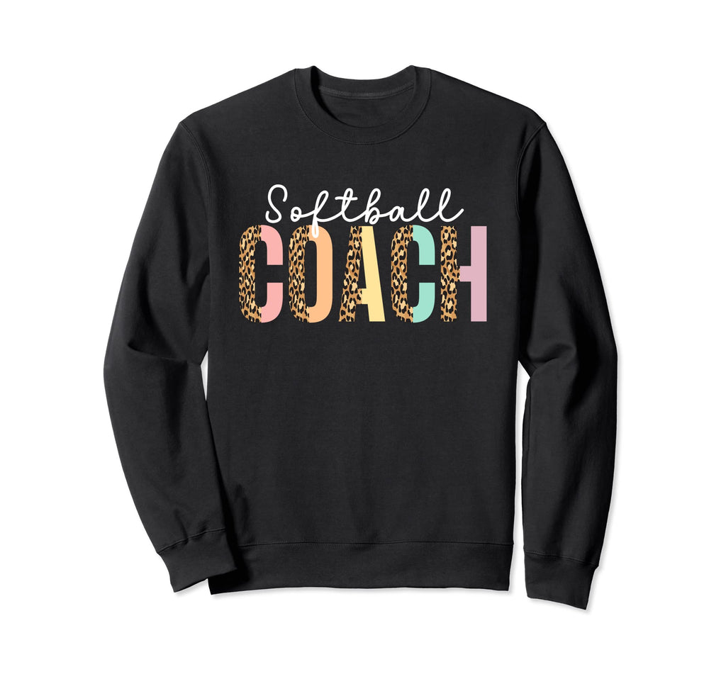 Softball Coach Coaches Leopard Sweatshirt - Aesthetic Graphic Men Women