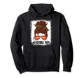 Messy Bun Football Mom Life Leopard Hoodie - Streetwear Style for Adults