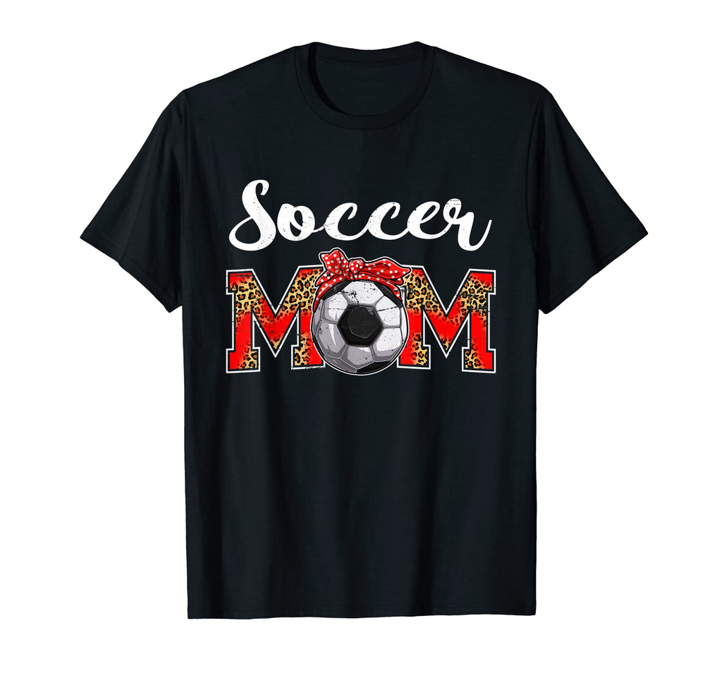 Soccer Mom Leopard Game Day Mom Life T-Shirt - Novelty Apparel Unisex