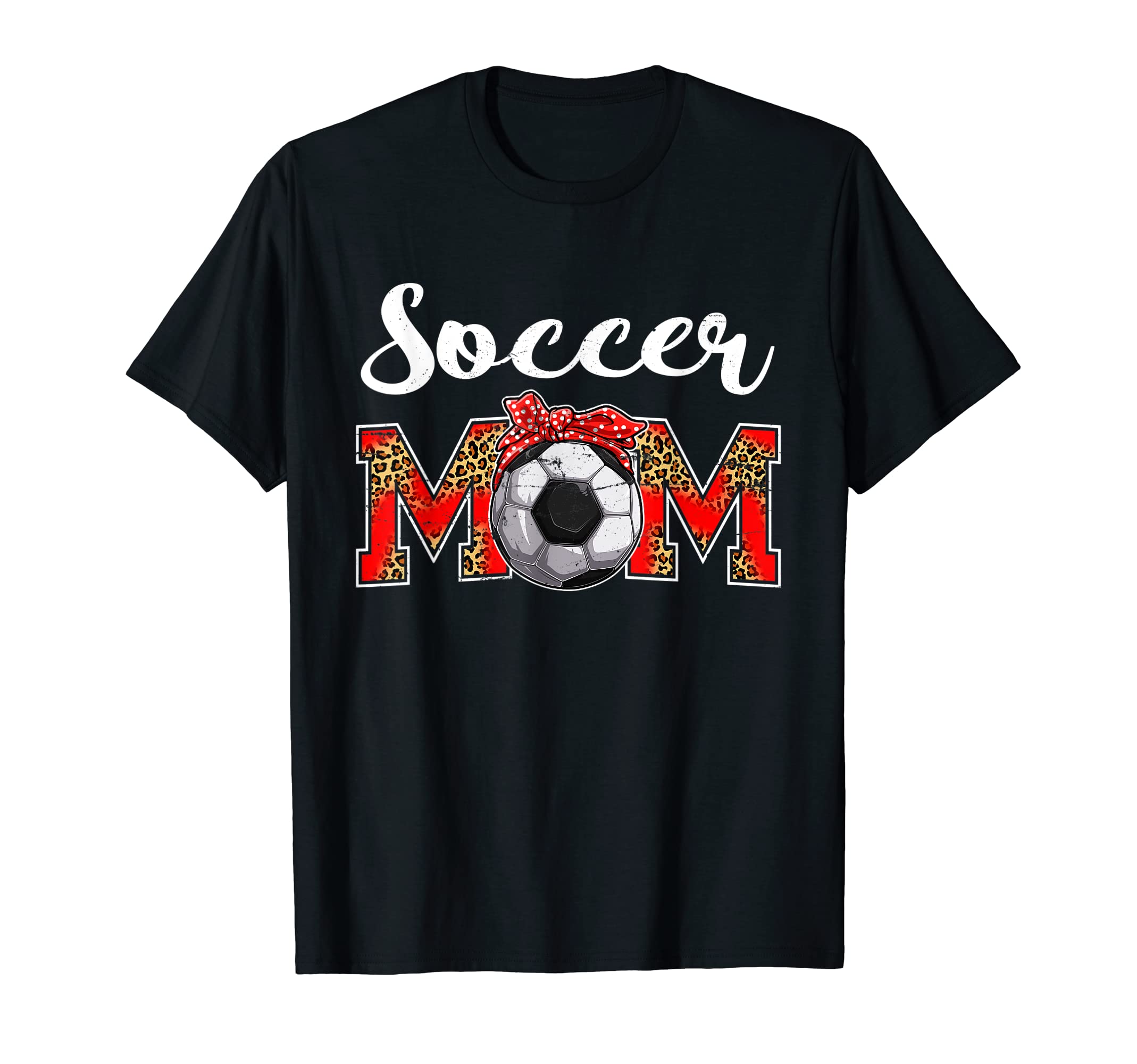 Soccer Mom Leopard Game Day Mom Life T-Shirt - Novelty Apparel Unisex