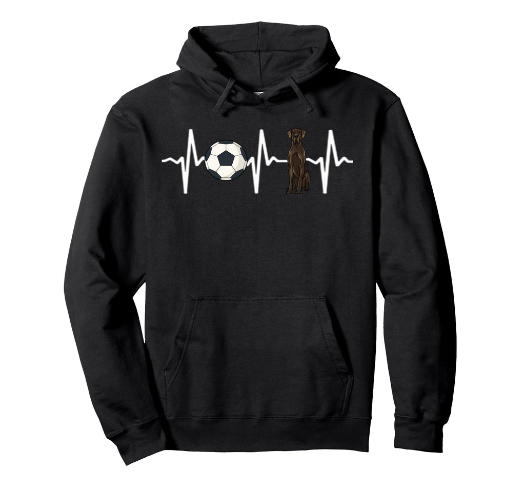 Soccer Black Great Dane Heartbeat Dog Hoodie - Custom Art Print Men Women