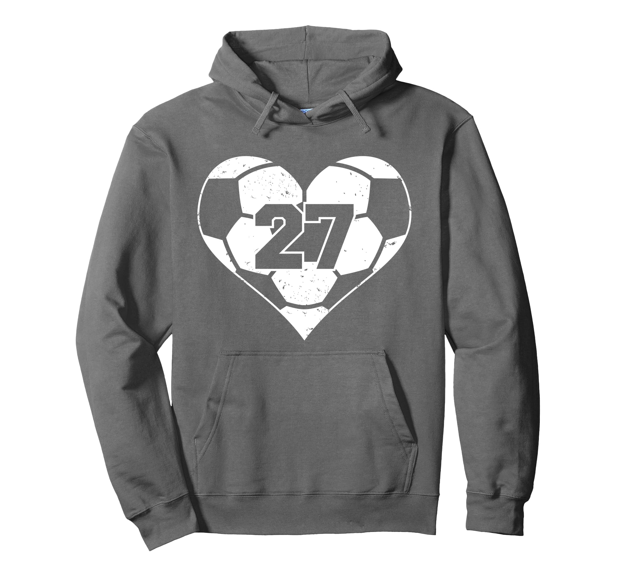 Soccer Number 27 Jersey Funny Soccer Heart Hoodie - Trendy Graphic Unisex