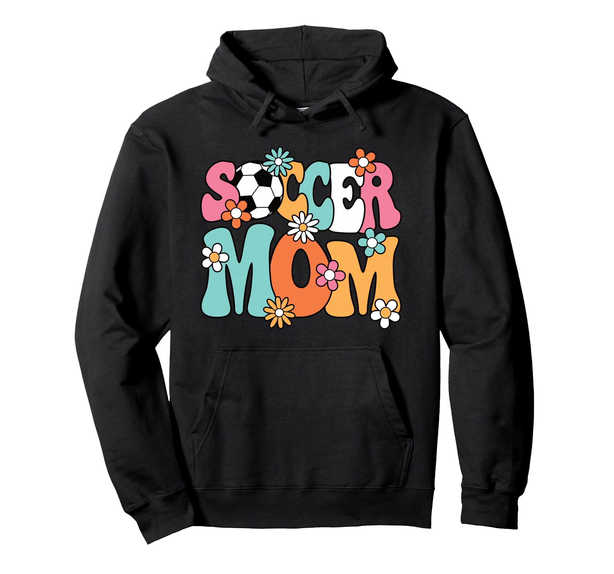 Soccer Mom Groovy Soccer Player Hoodie - Fun Novelty Design for Adults