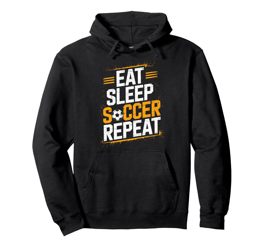 Eat Sleep Soccer Repet Goalie Player Hoodie - Trendy Graphic for Adults