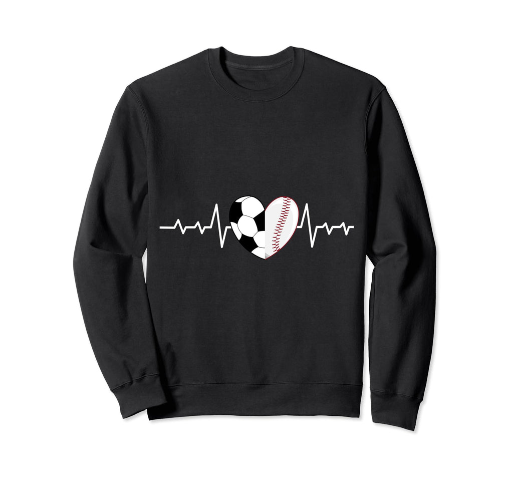 Football Heartbeat Baseball Sweatshirt - Casual Everyday Wear Men Women
