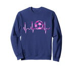 Soccer Heartbeat Teen Female Sweatshirt - Minimalist Print for Adults
