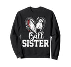 Ball Sister Heart Baseball Soccer Ball Hoodie - Unique Graphic Men Women