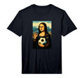 Mona Lisa Loves Soccer Comic Performance T-Shirt - Minimalist Print Unisex