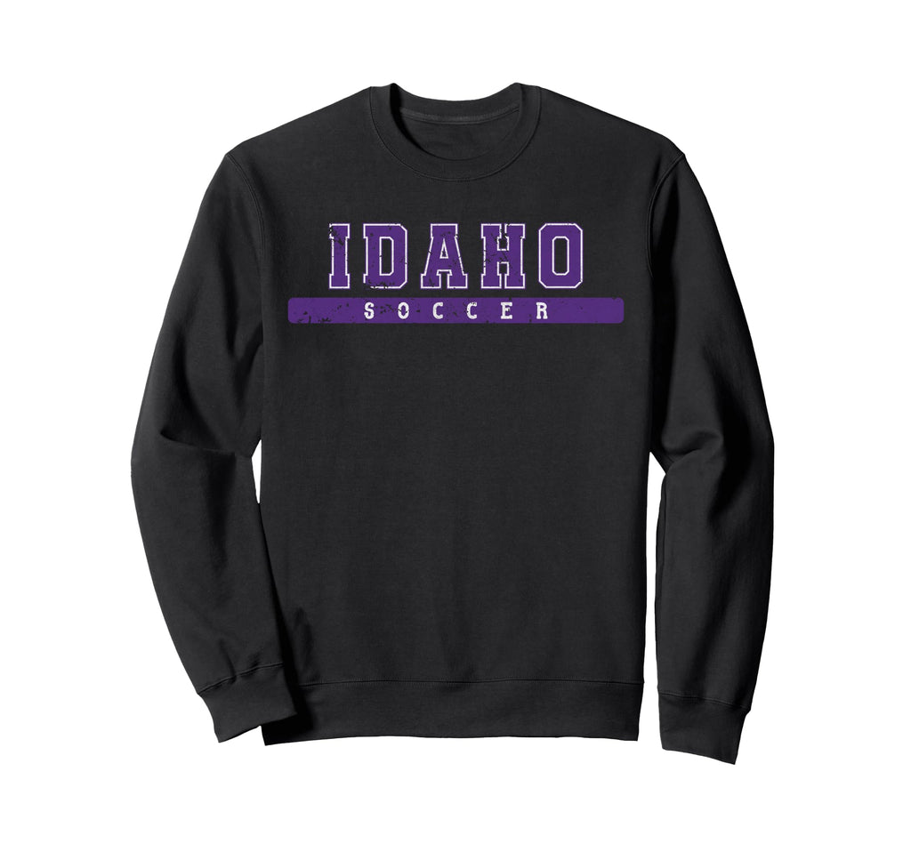 Idaho Soccer Purple Text Sweatshirt - Trendy Graphic for Adults