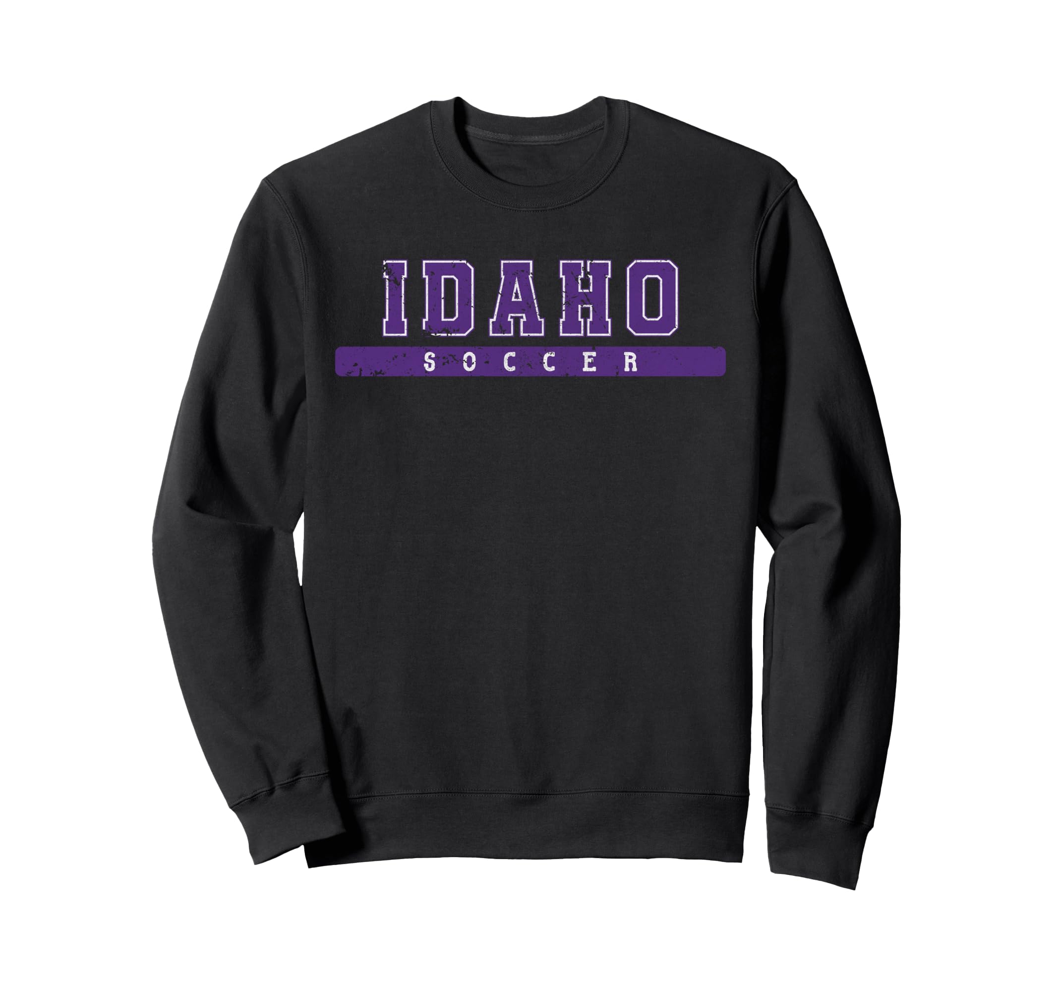 Idaho Soccer Purple Text Sweatshirt - Trendy Graphic for Adults