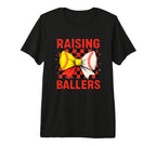 Raising Ballers Checkered Bow Tri Blend T-Shirt - Novelty Apparel Men Women