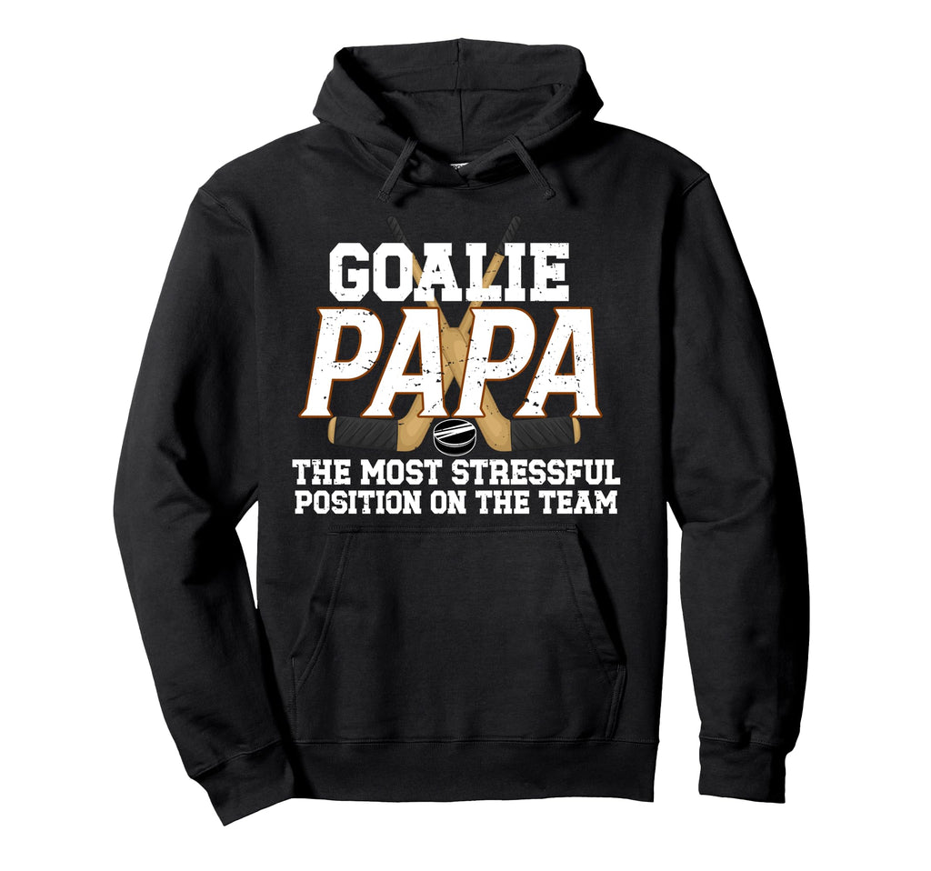 Ice Hockey Goalie Papa Funny Ice Hockey Hoodie - Trendy Graphic Men Women