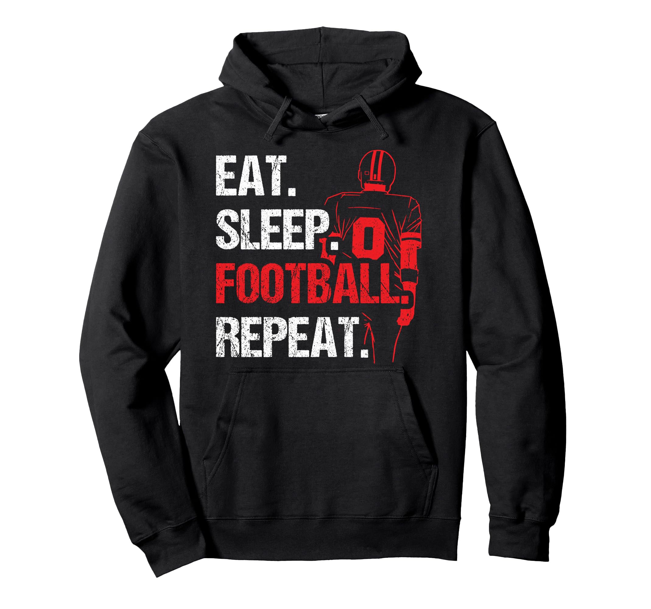 Eat Sleep Football Repeat Gift Hoodie - Unique Graphic for Adults