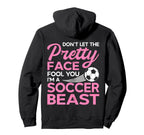 Funny Soccer Player Pretty Face Hoodie - Trendy Graphic Men Women