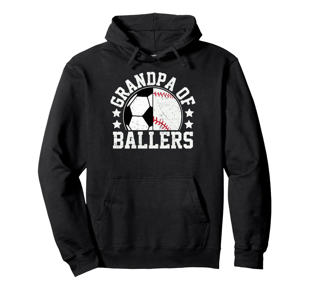 Grandpa Ballers Soccer Baseball Hoodie - Custom Art Print Men Women