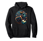 T Rex Dinosaur Playing Soccer Ball Hoodie - Unique Graphic for Adults