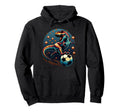 T Rex Dinosaur Kicking Soccer Ball Hoodie - Streetwear Style for Adults