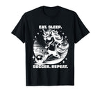 Eat Sleep Soccer Repeat Funny Soccer T-Shirt - Custom Art Print Unisex