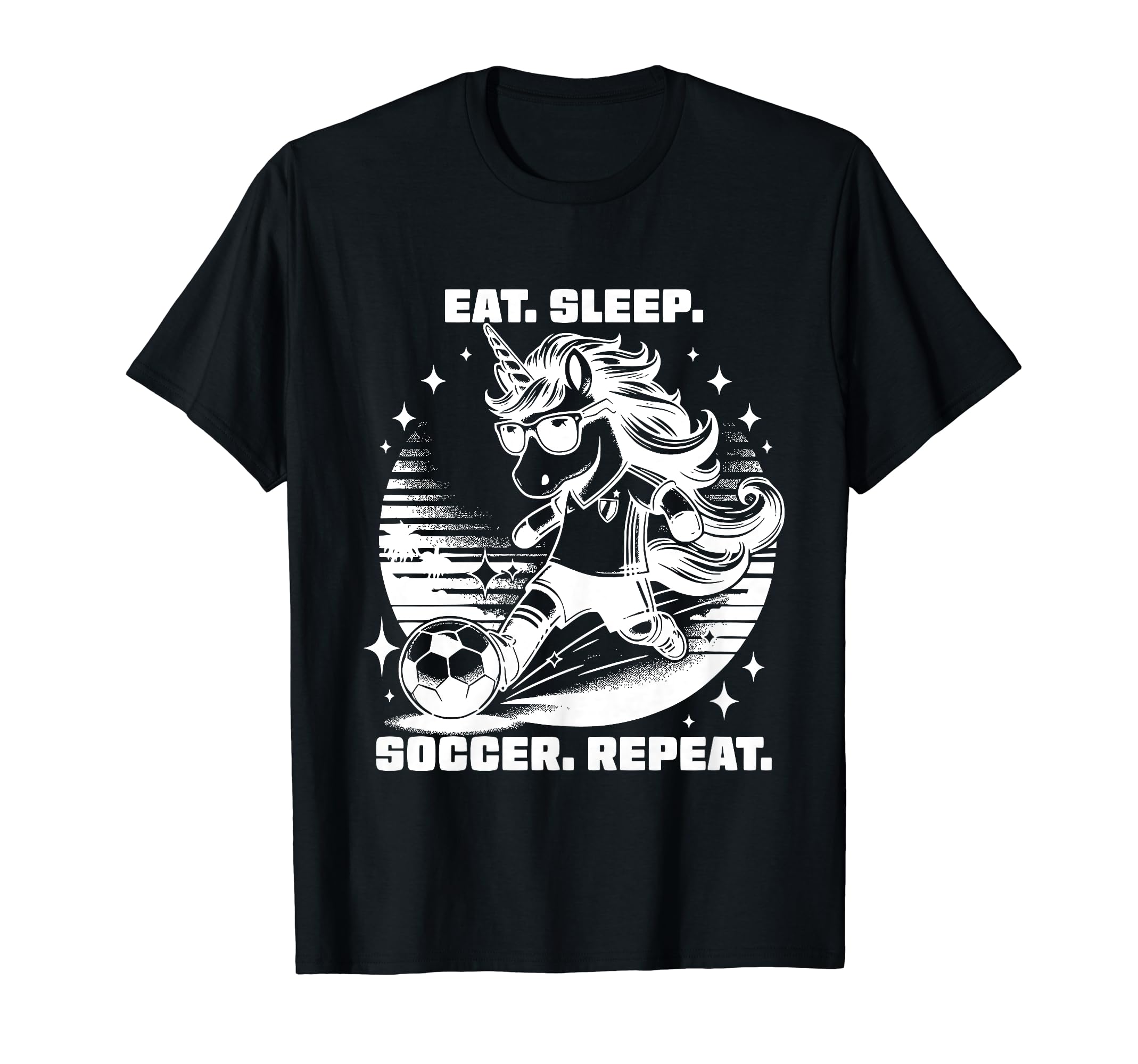 Eat Sleep Soccer Repeat Funny Soccer T-Shirt - Custom Art Print Unisex