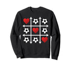 Soccer Valentine Heart Tic Tac Sweatshirt - Aesthetic Graphic Men Women