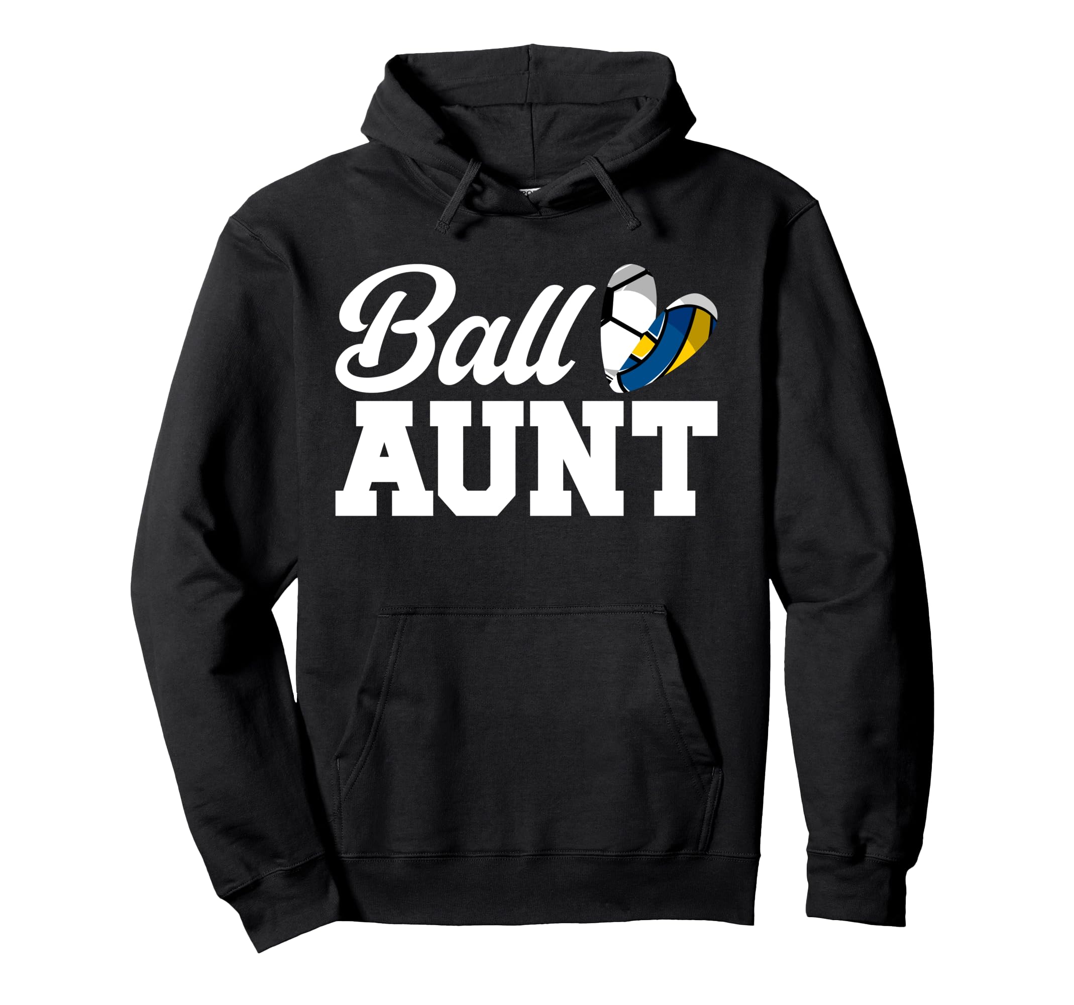Ball Aunt Heart Volleyball Soccer Hoodie - Fun Novelty Design Men Women