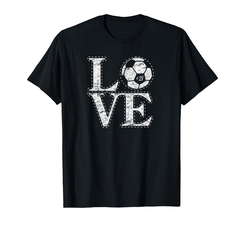 Love Soccer 21 Soccer Mom Birthday Fan T-Shirt - Trendy Graphic Unisex