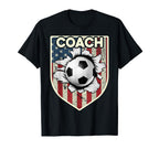 Usa Flag Soccer Coach Funny Soccer T-Shirt - Streetwear Style Unisex