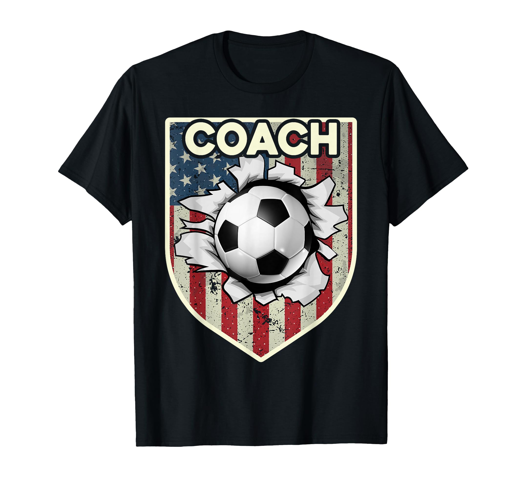 Usa Flag Soccer Coach Funny Soccer T-Shirt - Streetwear Style Unisex