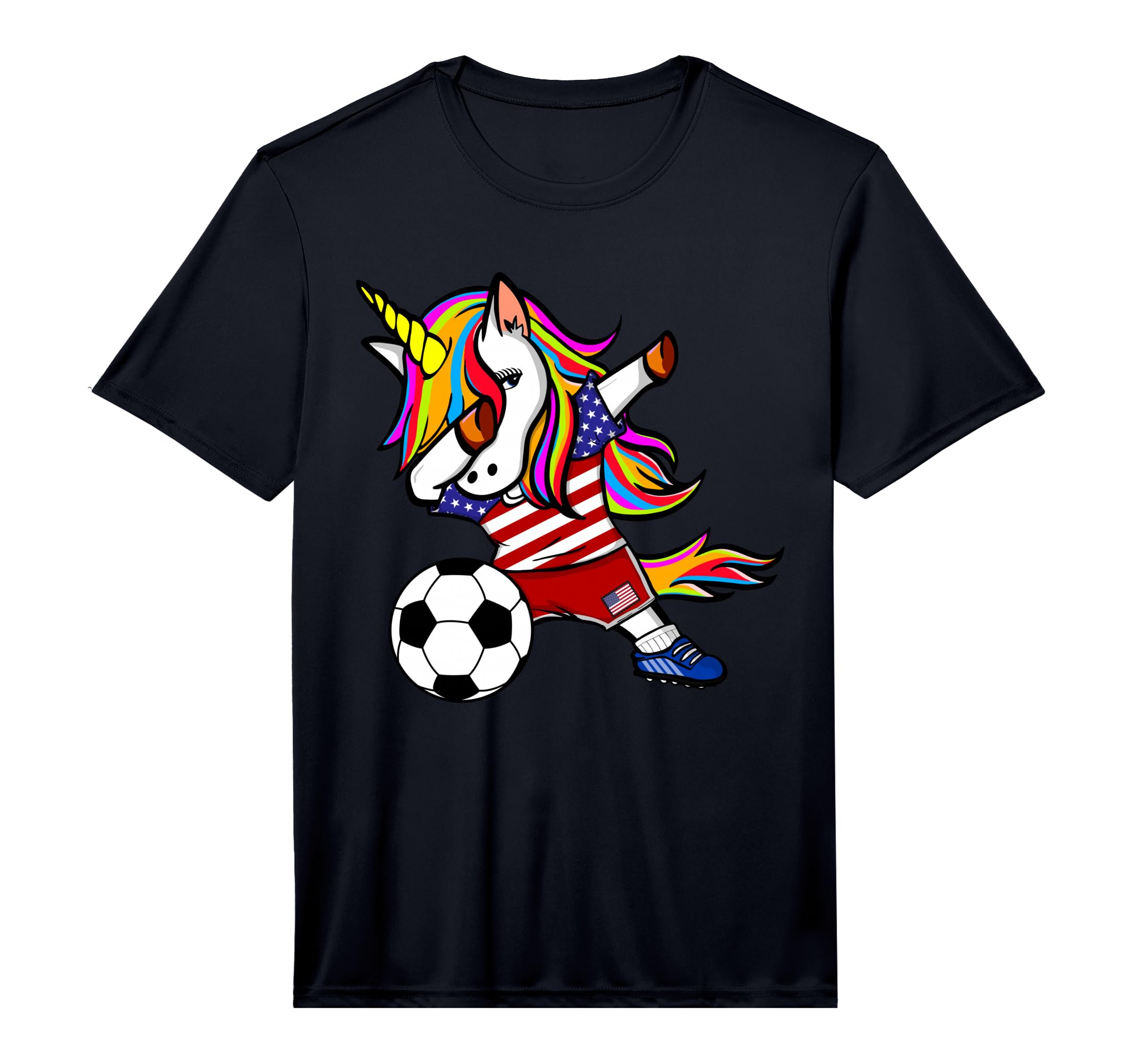 Dabbing Unicorn United States Football T-Shirt - Unique Graphic for Adults